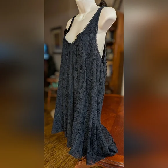Free People Black Lace Sleeveless Dress Medium - Picture 2 of 15